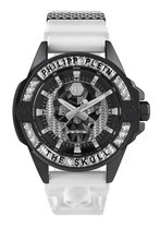 Philipp Plein The $Kull Carbon Fiber PWAAA1822 Horloge - Siliconen - Wit - Ø 44 mm