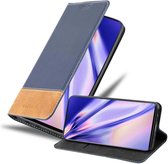 Cadorabo Hoesje voor Samsung Galaxy NOTE 10 in DONKERBLAUW BRUIN - Beschermhoes met magnetische sluiting, standfunctie en kaartvakje Book Case Cover Etui