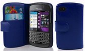 Cadorabo Hoesje geschikt voor Blackberry Q10 in KONINGSBLAUW - Beschermhoes van getextureerd kunstleder en kaartvakje Book Case Cover Etui