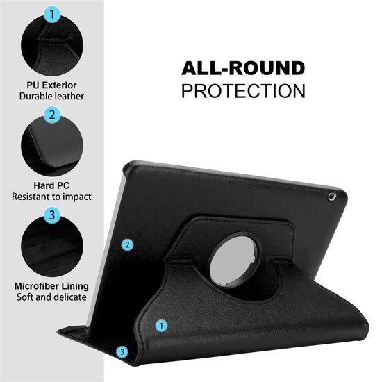 Étui pour tablette Cadorabo pour Huawei MediaPad T3 10 (9.6 Zoll) en NOIR ANCIEN - Housse de protection SANS réveil automatique, avec fonction de support et fermeture à bande élastique