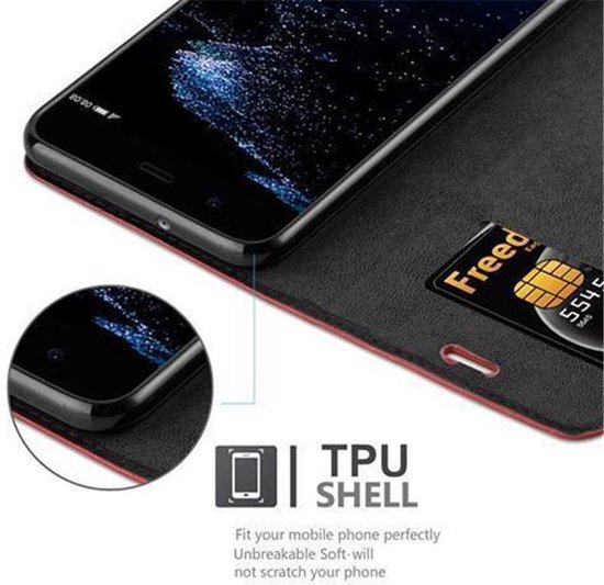 Coque Cadorabo pour Huawei P10 en ROUGE POMME - Coque de protection avec fermeture magnétique