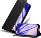 Cadorabo Hoesje voor Samsung Galaxy A03s in ZWARTE NACHT - Beschermhoes met magnetische sluiting, standfunctie en kaartvakje Book Case Cover Etui