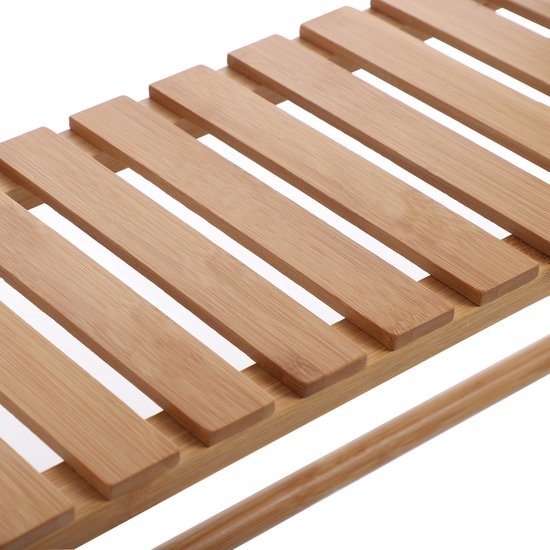 DuneDesign Bamboo Wood Shelf 163x38x40cm - 5 Compartments Bathroom