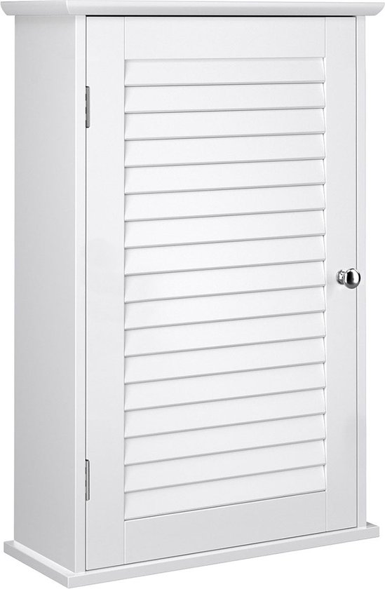 Meuble - Meuble mural - meuble de salle de bain - Avec porte - 40 x 16 x 60 cm - Bois - Wit