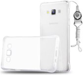 Cadorabo Hoesje voor Samsung Galaxy A7 2015 in VOLLEDIG TRANSPARANT - Small Waist Beschermhoes van flexibel TPU Case Cover silicone met lus