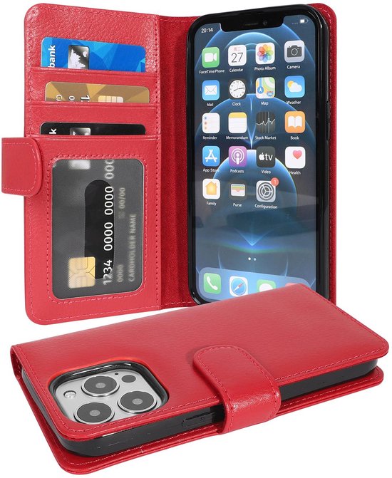 Crossbody portemonneehoesje voor iPhone 15 Pro Max met kaarthouder, RFID-blokkerende PU-lederen portemonnee iPhone 15 Pro Max telefoonhoesjes standaard polsband sleutelkoord schokbestendige hoes voor