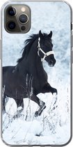 Coque iPhone 12 Pro Max - Cheval - Neige - Hiver - Siliconen