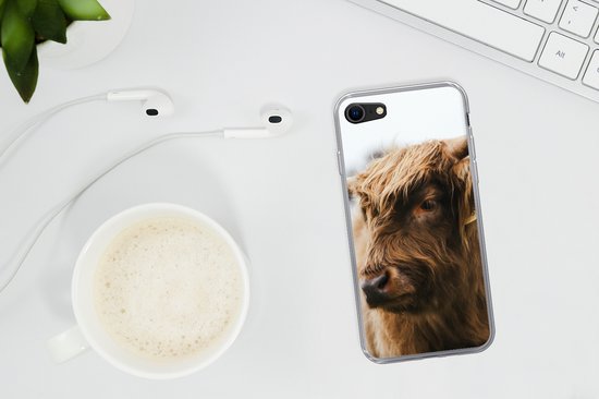 Coque iPhone SE 2020 - Highlander écossais - Animaux - Cornes - Siliconen