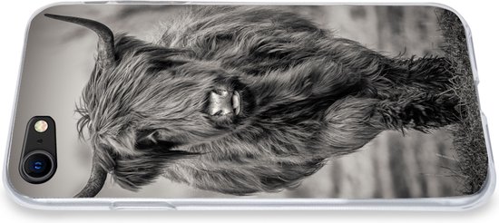 Coque iPhone 7 - Scottish Highlander - Zwart - Wit - Étui de téléphone en Siliconen