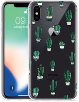 Geschikt voor Apple iPhone X Hoesje Cactus - Designed by Cazy