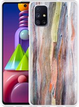 Hoesje Geschikt voor Samsung Galaxy M51 Wood Art II