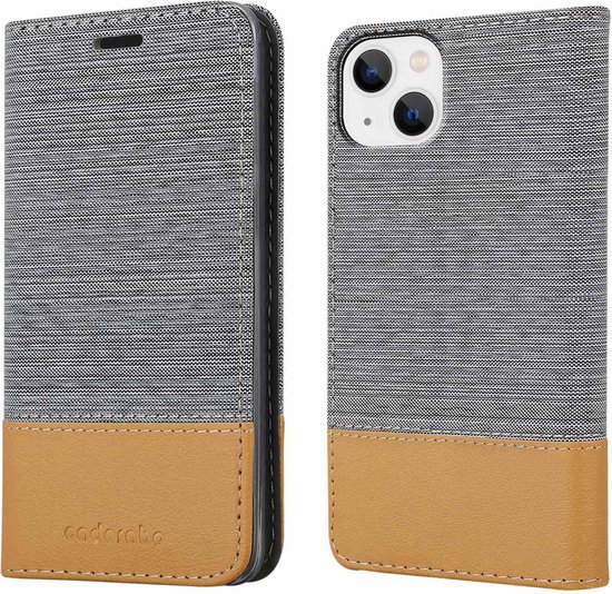 Coque Cadorabo pour Apple iPhone 14 PLUS en GRIS CLAIR MARRON - Coque de protection avec fermeture magnétique