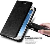 Cadorabo Hoesje voor Samsung Galaxy S3 / S3 NEO in ZWARTE NACHT - Beschermhoes met magnetische sluiting, standfunctie en kaartvakje Book Case Cover Etui