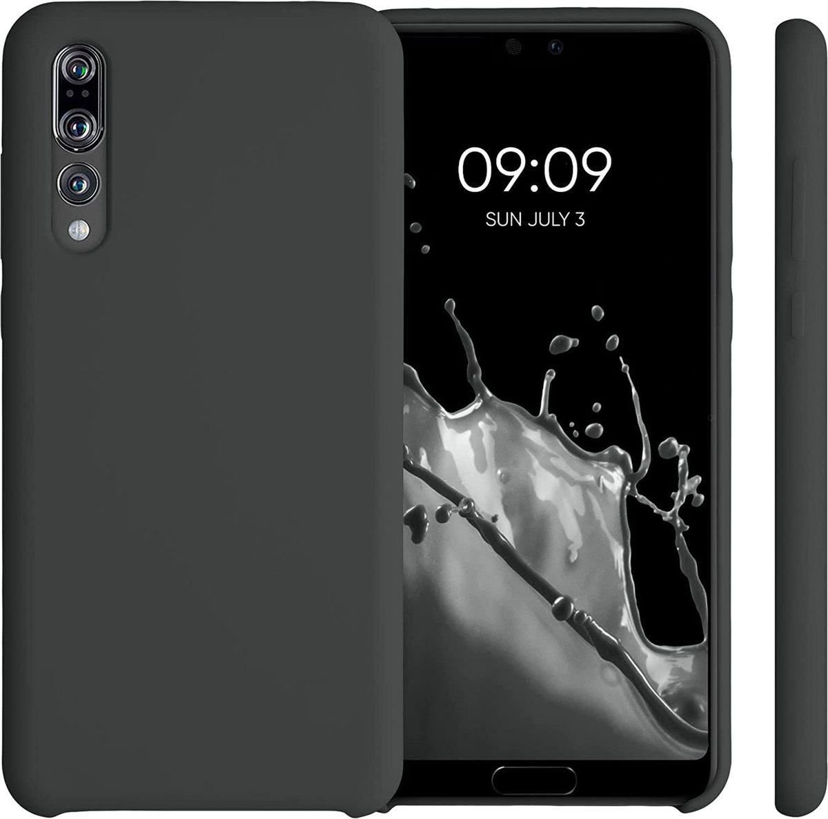 Huawei P20 Pro Hoesje - Fluweelzachte Microvezel Siliconen Back Cover – Zwart