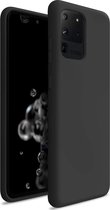 Hoesje Geschikt Voor Samsung Galaxy S20 Ultra Hoesje - Fluweelzachte Microvezel Siliconen Back Cover – Zwart