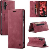 CaseMe - Telefoonhoesje geschikt voor Samsung Galaxy A14 5G - Wallet Book case - Met extra vak - Rood