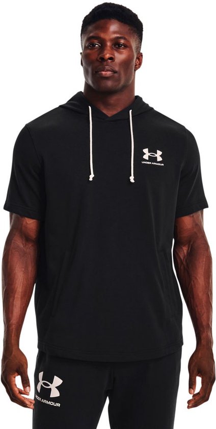 Under Armour UA Rival Kurzarm-Hoodie aus French Terry Black-M (US MD)