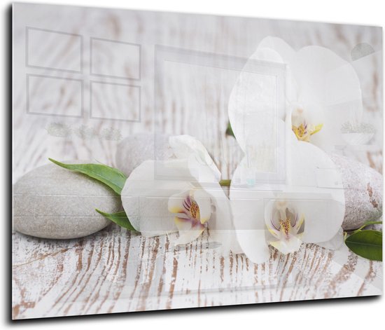 Tulup Glazen Snijplank 60x52cm - Fornuisafdekplaat & Kookplaatbeschermer - Gehard Glas Met Antislip Voetjes