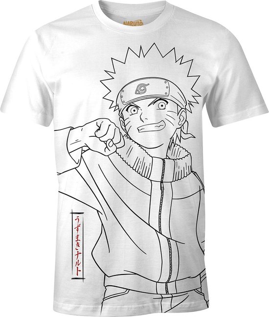 Naruto - Japanese Art White T-Shirt - XL