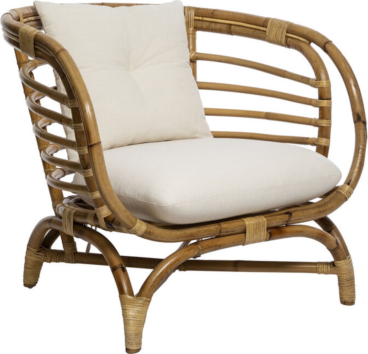 Atmosphera Créateur d'intérieur® FARAH fauteuil van rotan en katoen Blanc