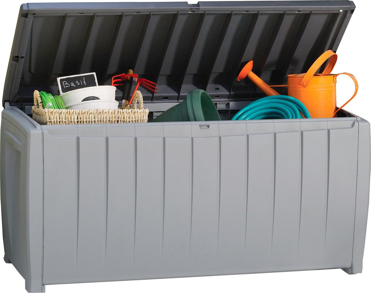 Keter Novel Coffre de rangement - 340L - 124x55x62.5cm - Gris
