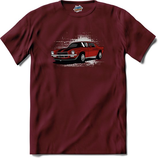 Vintage Car | Auto - Cars - Retro - T-Shirt - Unisex - Burgundy - Maat L