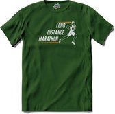 Long Distance Marathon | Hardlopen - Rennen - Sporten - T-Shirt - Unisex - Bottle Groen - Maat L