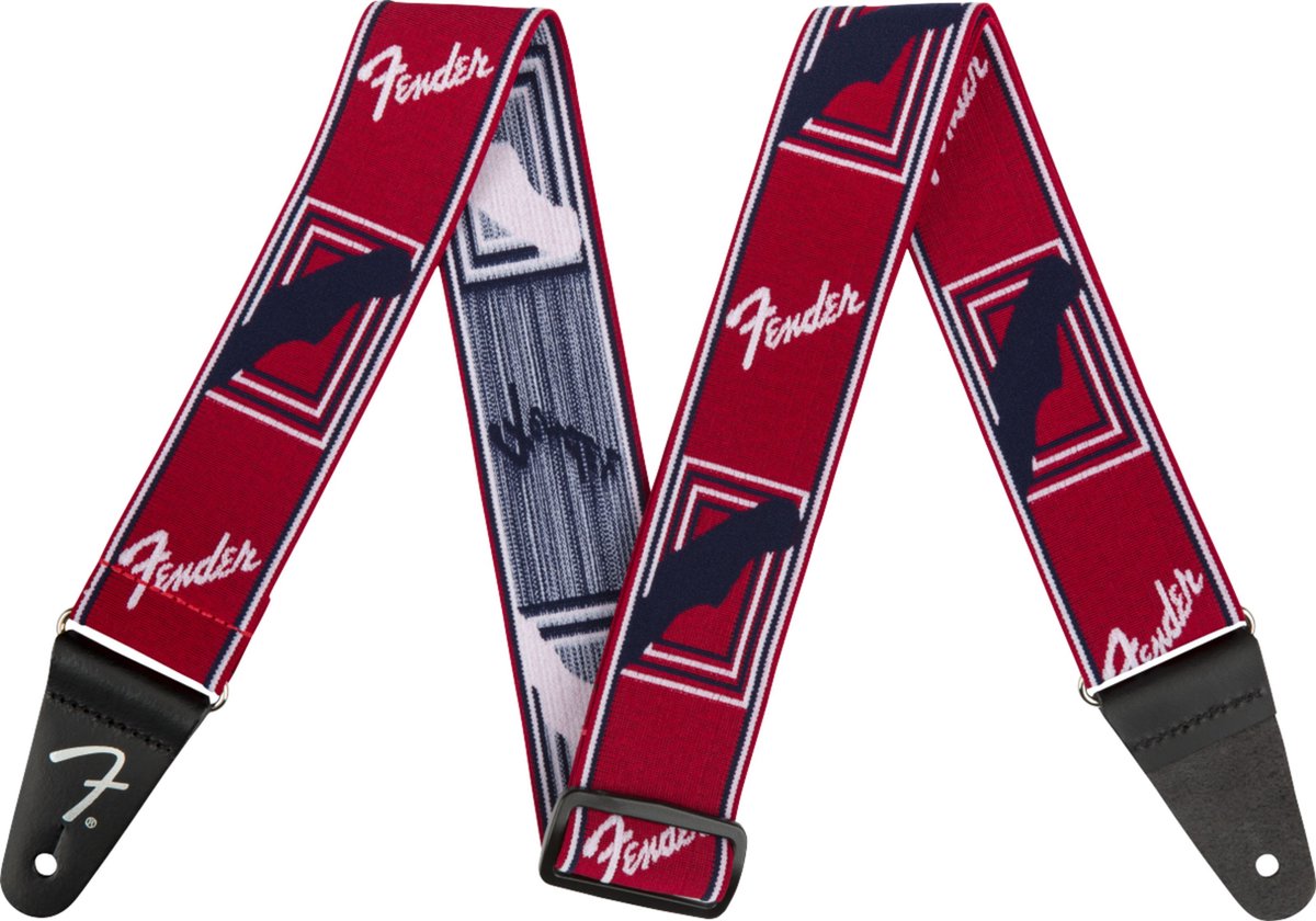 Fender WeighLess Monogram Strap Red/White/Blue - Gitaarband