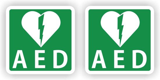 Foto: Jerma aed stickers set 2 stuks aed markering 14x14 cm per st 
