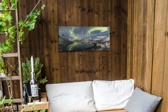 Affiche de jardin Aurores Boréales - Mer - Montagnes - 80x40 cm