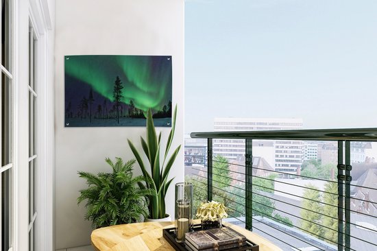 Northern Lights above Sweden Garden poster 60x40 cm - petit - Toile de jardin / Toile d'extérieur / Peintures d'extérieur (décoration de jardin)