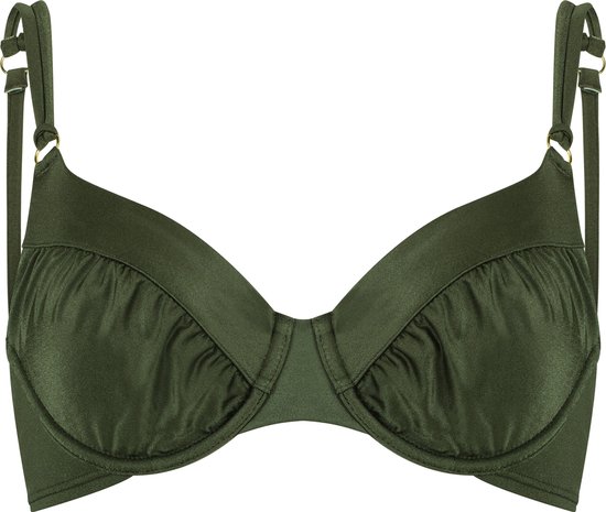 Hunkemöller Dames Badmode Niet-voorgevormde beugel bikinitop Crete - Groen - maat B70