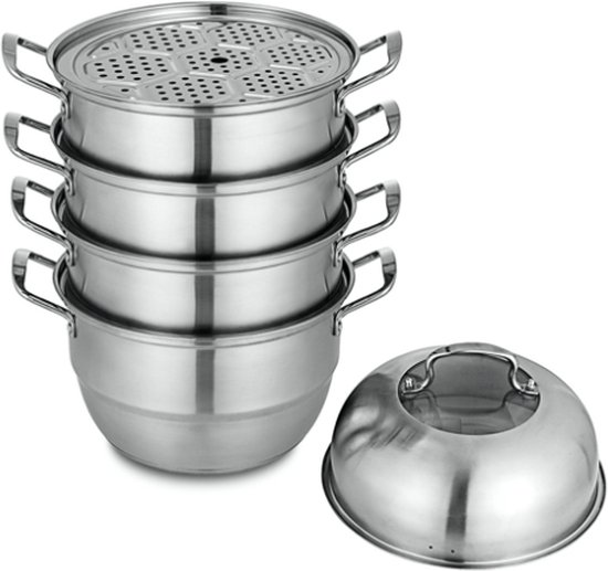 Vevor® Stoompot - Voedsel Steamer - Pan met Gehard Glas Deksel - 5 ...