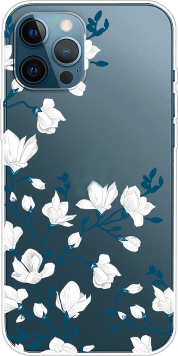 Shop4 - Oppo Find X5 Hoesje - Zachte Back Case TPU Siliconen Magnolia Transparant