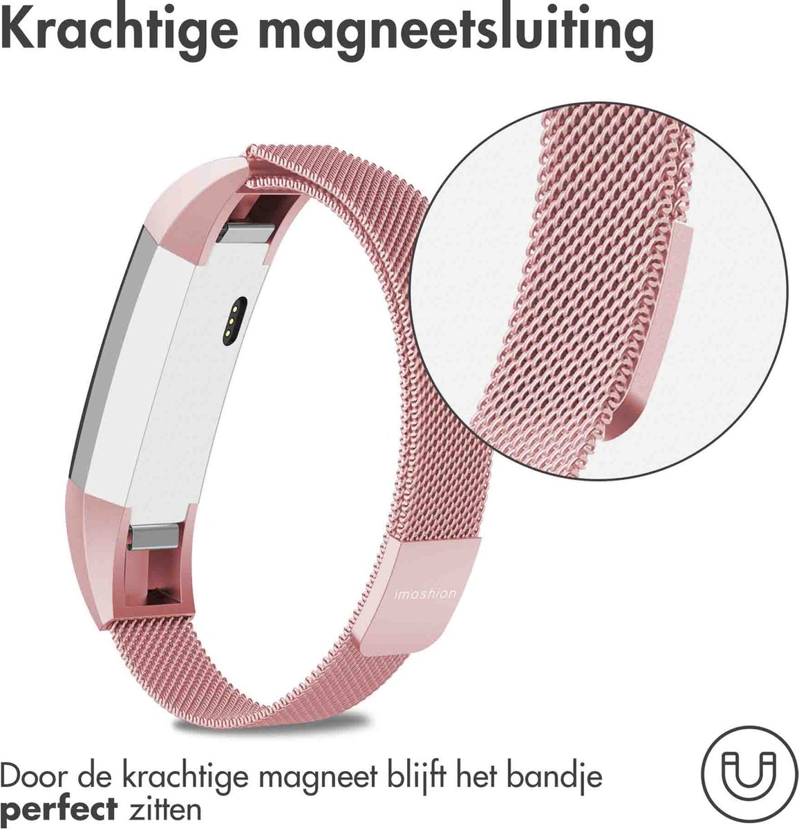 Bracelet Fitbit Luxe Size S - Bracelet magnétique iMoshion Milanese - Or  rose