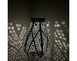 Merkloos Solar lampion met motief - druppel vorm - 20 b x 30 h - goud