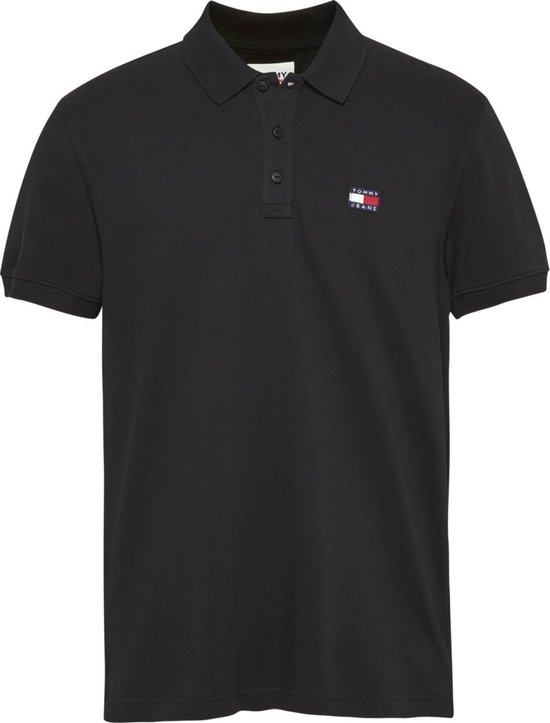 Tommy Jeans - Heren Polo SS Classic Badge Polo - Zwart - Maat XL