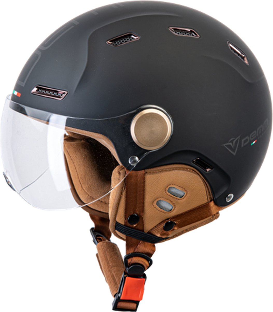 DEMM Speed Pedelec - XL - Jethelm met Vizier - Fietshelm Volwassenen - Geschikt voor Elektrische Fiets, Racefiets en Mountainbike - Mat Zwart