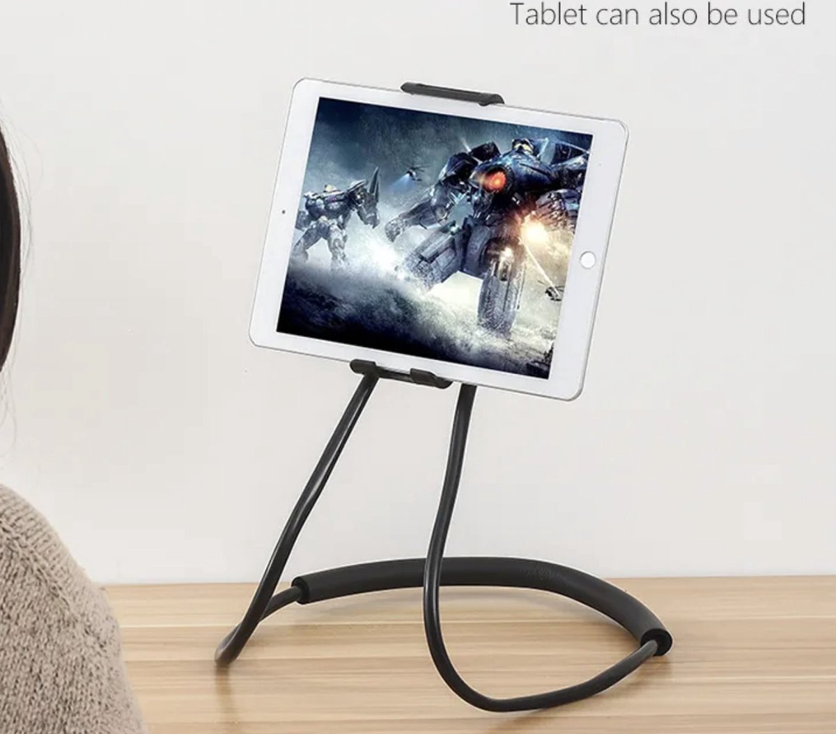 Opvouwbare Telefoonhouder – 360° Draaibaar, Geschikt Voor 4,7-6,9 Inch, Ideaal Voor Vliegtuigreizen (zwart, ABS + Siliconen)