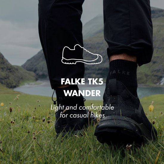 Chaussettes de randonnée FALKE TK5 courtes pour femmes - Asphalt Melange - Taille 39/40