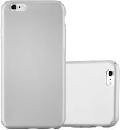 Cadorabo Hoesje geschikt voor Apple iPhone 6 PLUS / 6S PLUS in METAAL ZILVER - Hard Case Cover beschermhoes in metaal look tegen krassen en stoten