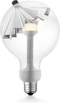 Home Sweet Home - Design LED Lichtbron Move Me - Zilver - 12/12/18.6cm - G120 Umbrella LED lamp - Met verstelbare diffuser - Dimbaar - 5W 400lm 2700K - warm wit licht - geschikt voor E27 fitting