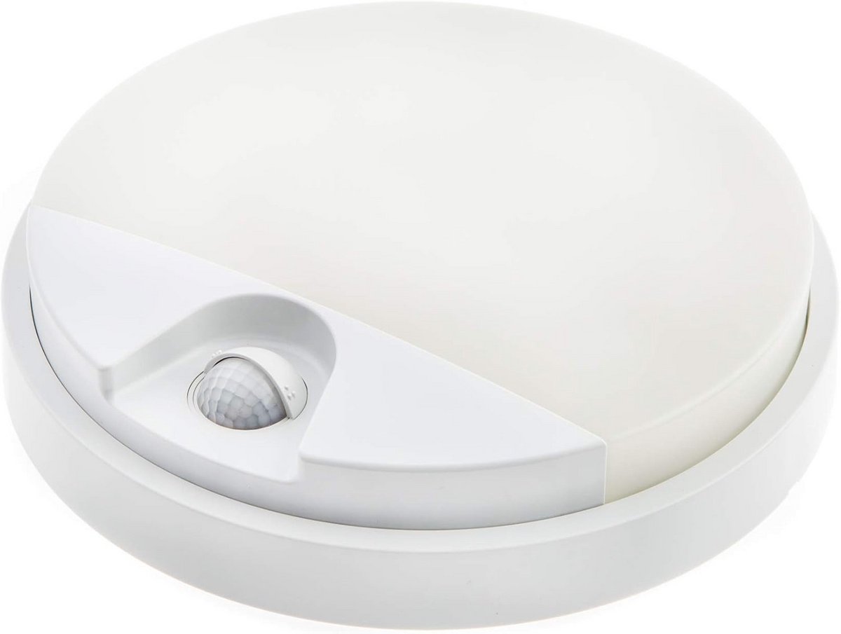 Ronde LED Buitenlamp met Bewegingssensor 10W IP54 – Helder Wit Licht voor Buiten en Binnen