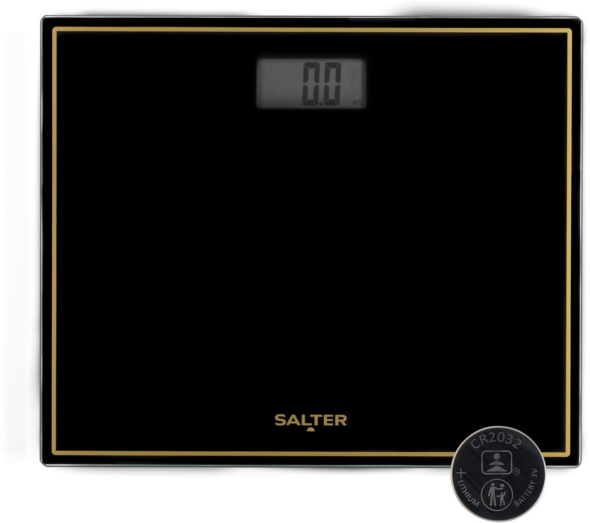 Digitale Personenweegschaal - Maximaal 150 kg - LCD Display - Zwart/Goud