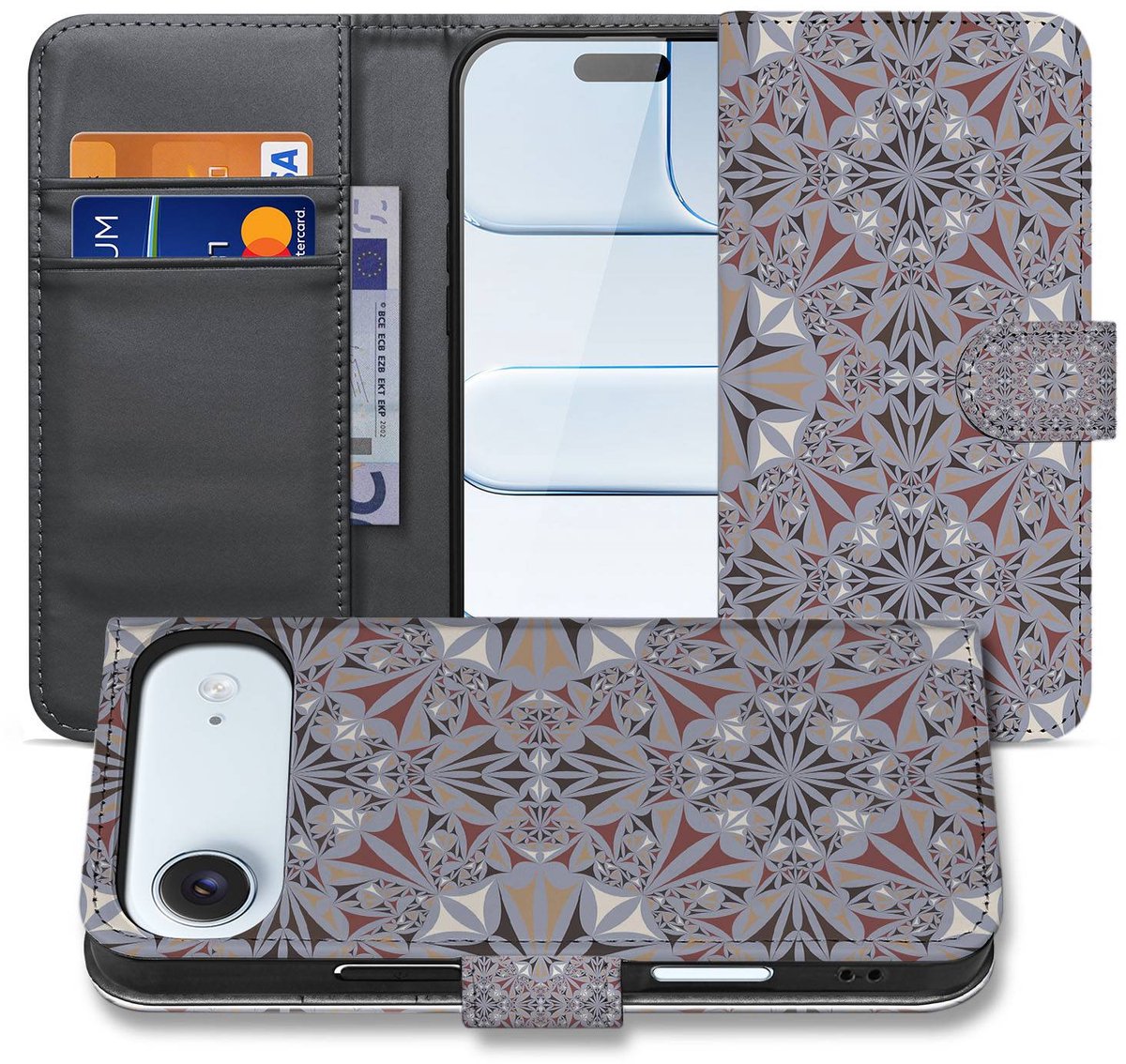 Book Case iPhone 17 Air Flower Tiles