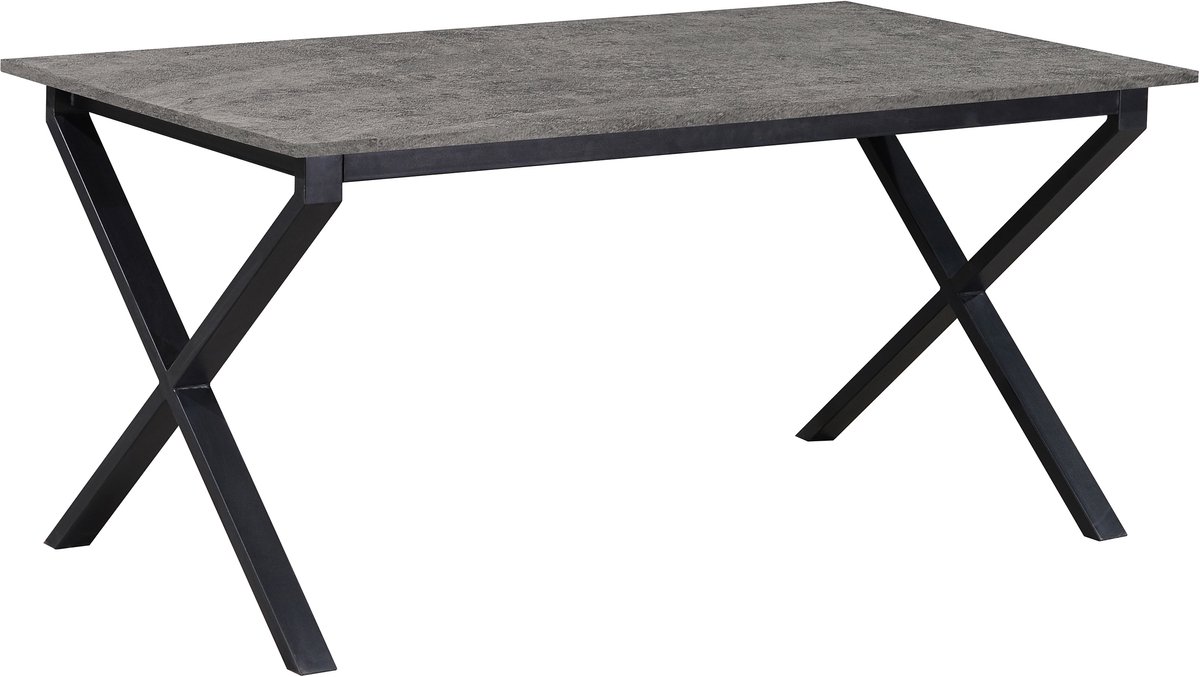 Notio Living Ipswich-Eettafel - 160 cm - Betonlook Grijs