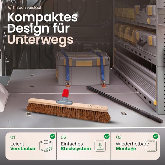 Grote Kokosbezem met Telescoopsteel voor Binnen en Buiten — afbeelding 5