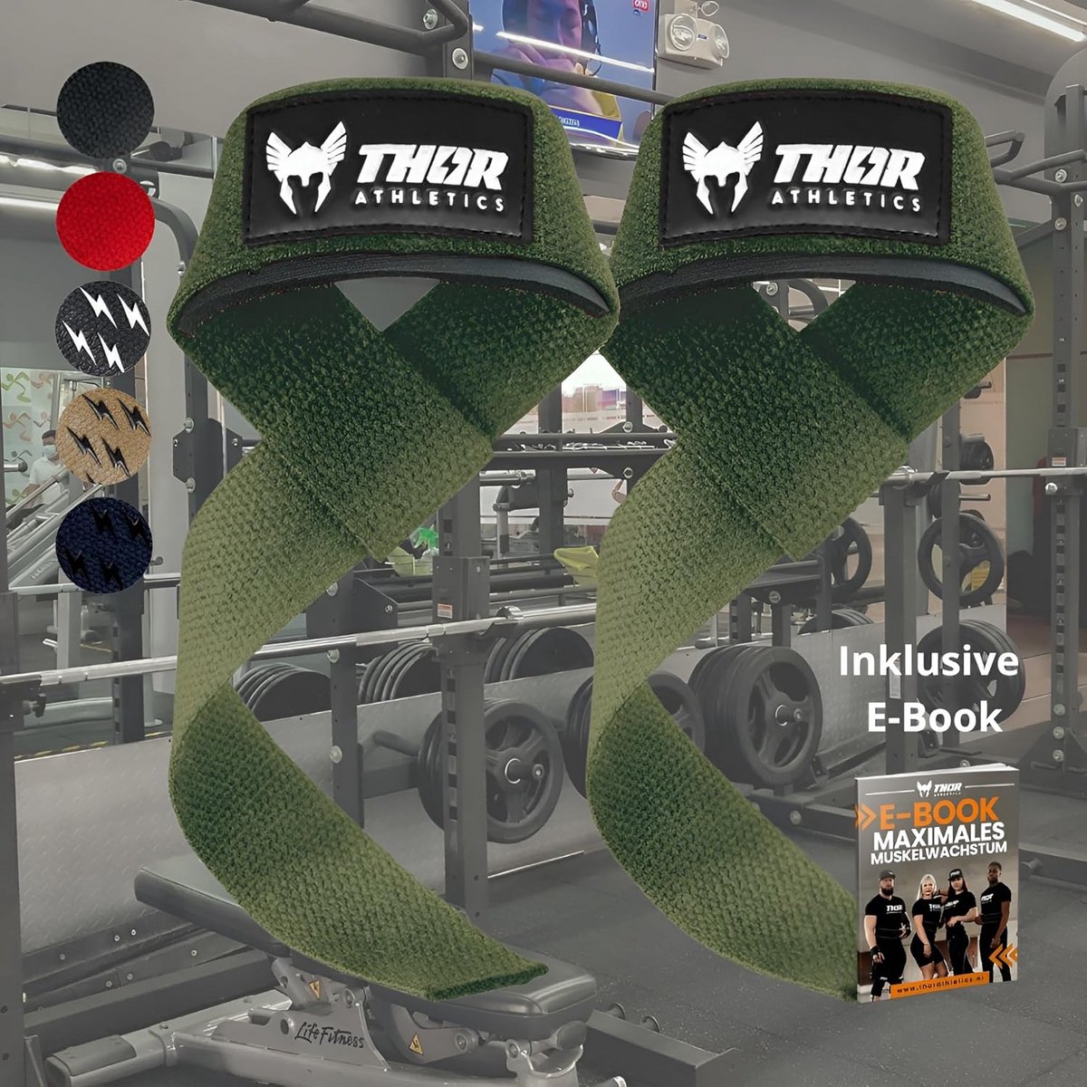 Lifting Straps voor Deadliften en Powerlifting - Krachttraining Accessoires, Hoogwaardige Kwaliteit, Inclusief E-Book
