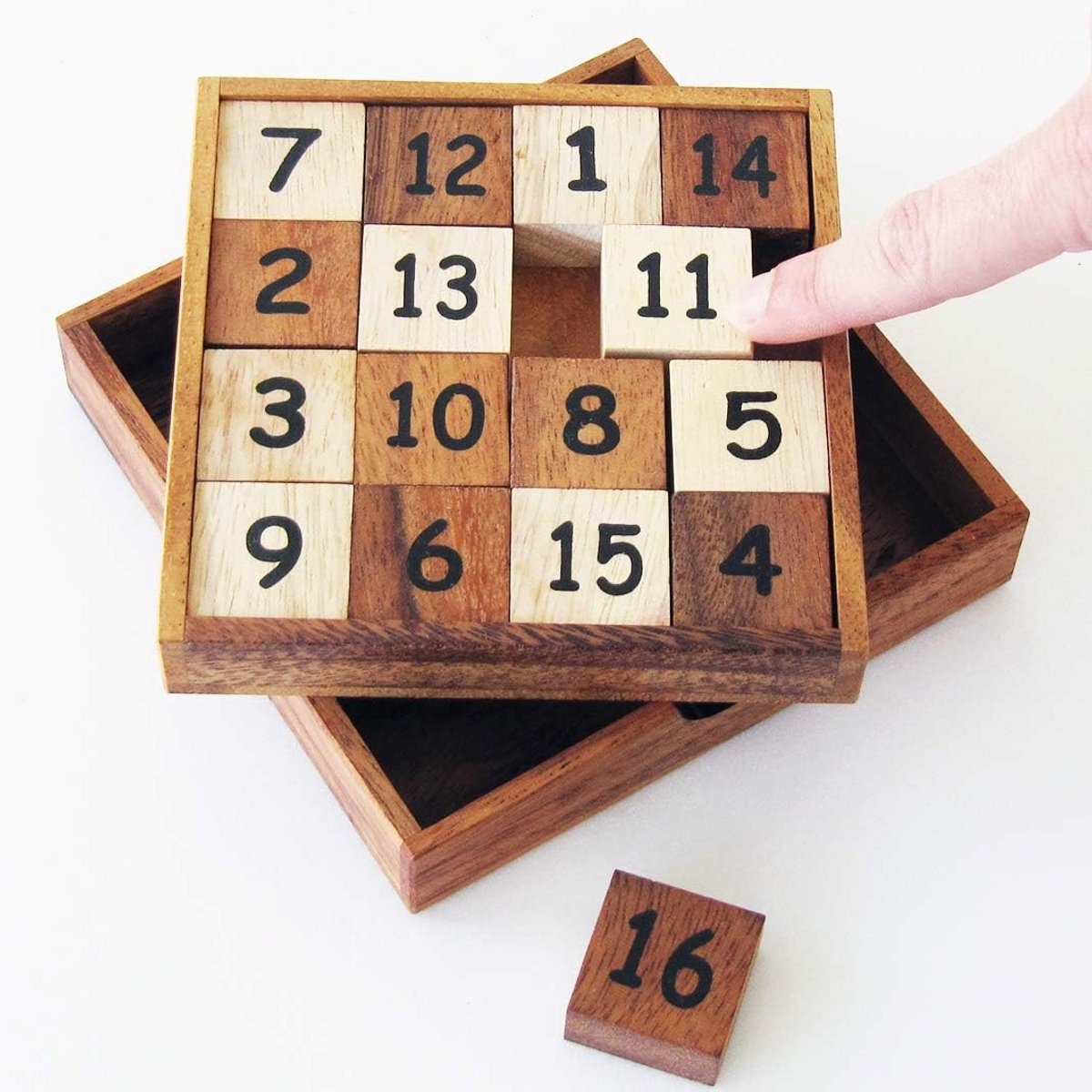 Houten Schuifpuzzel 15 Blokken (7+ Jaar) - Taquin & Sudoku Uitdaging - Moeilijkheidsgraad 3/6