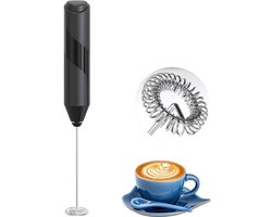 Elektrische melkschuimer-eierklopper-melkmixer-garde - Geen batterijen nodig - Handmixer voor dranken - Geschikt voor het opschuimen van melk en het mixen van dranken - Zwart - 3,5*2,7*22,4 cm-3V-6W